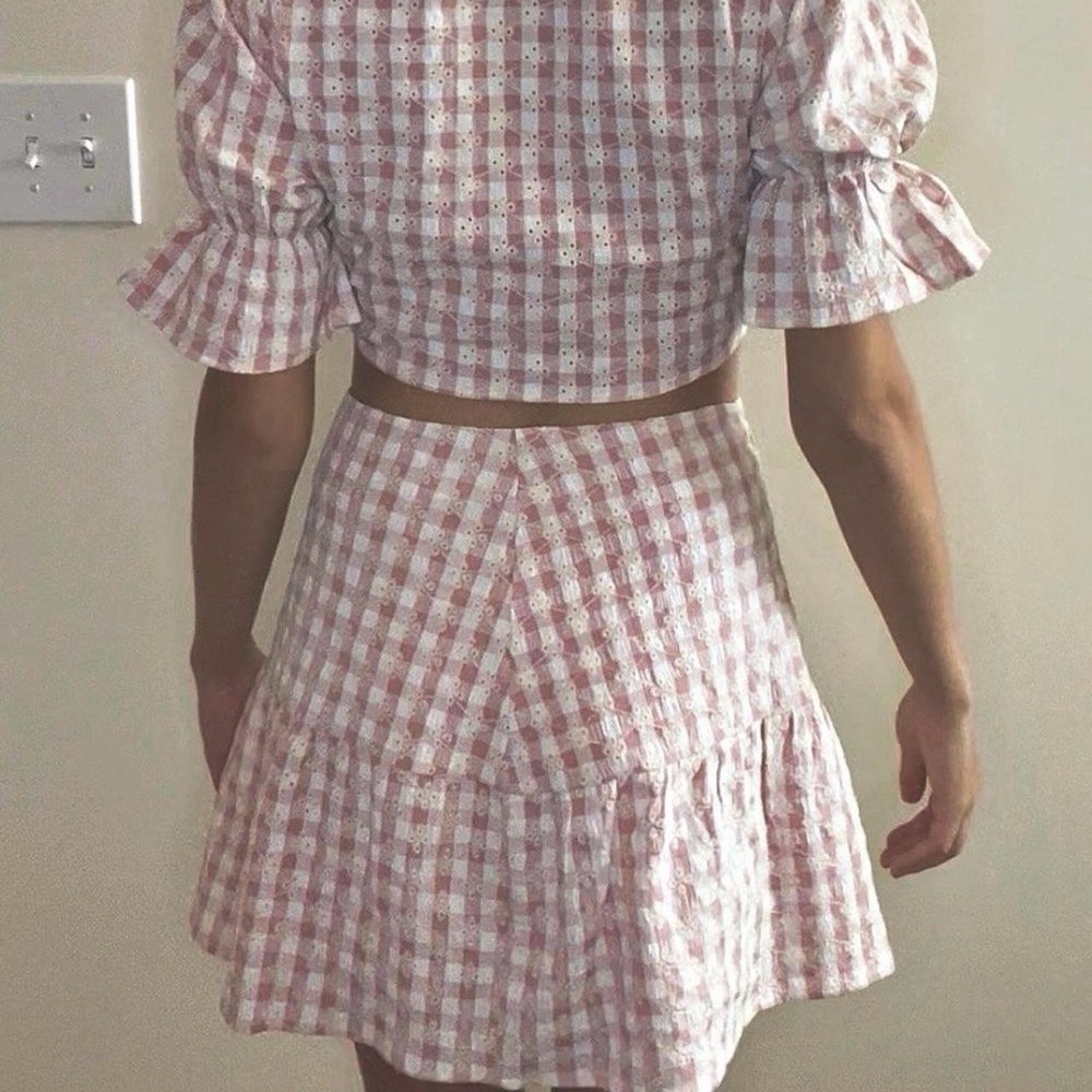 Lulu's Pink Gingham Skirt Set - Picture 2 of 3